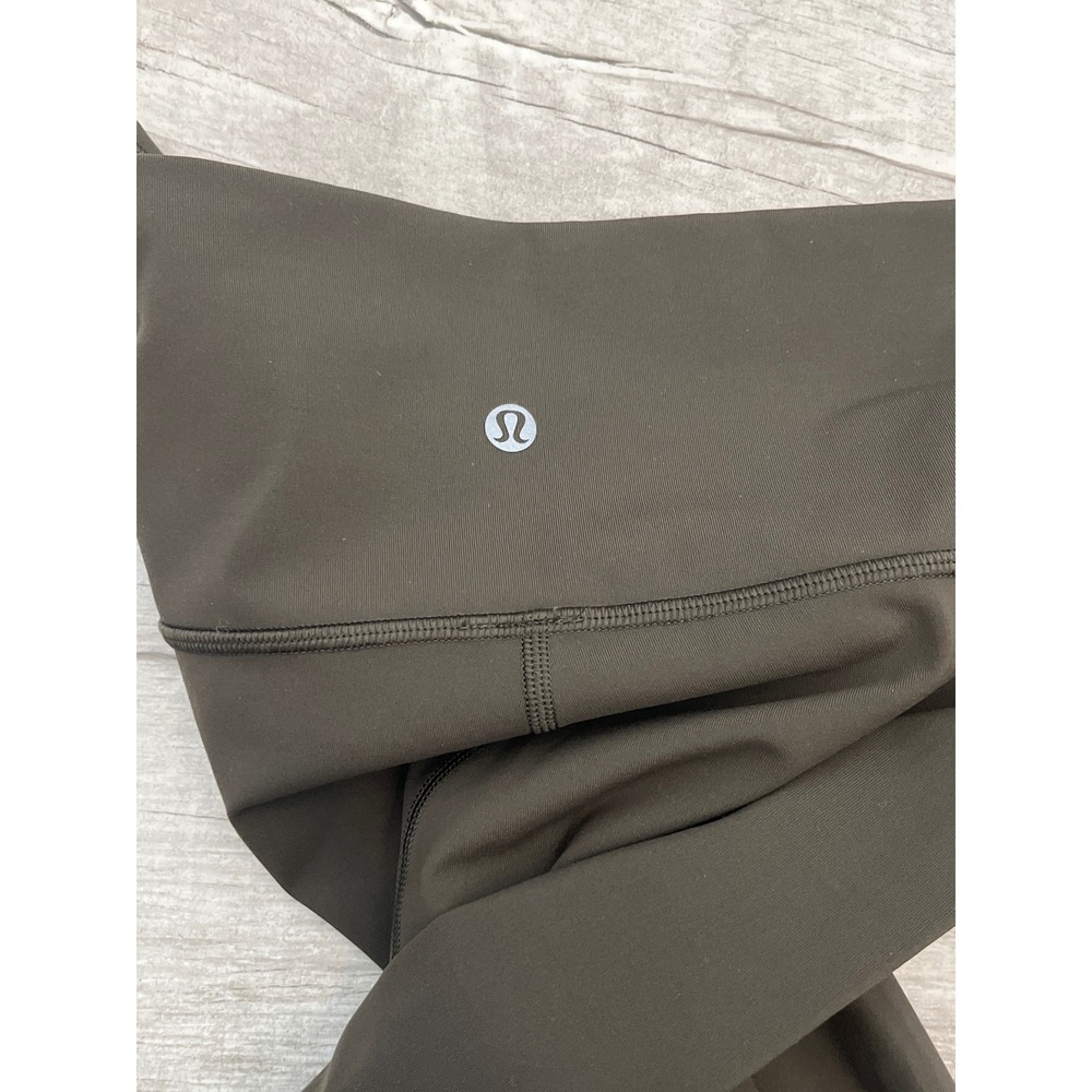Lululemon‎ Align High-Rise Crop Leggings Dark Olive Green Size 10